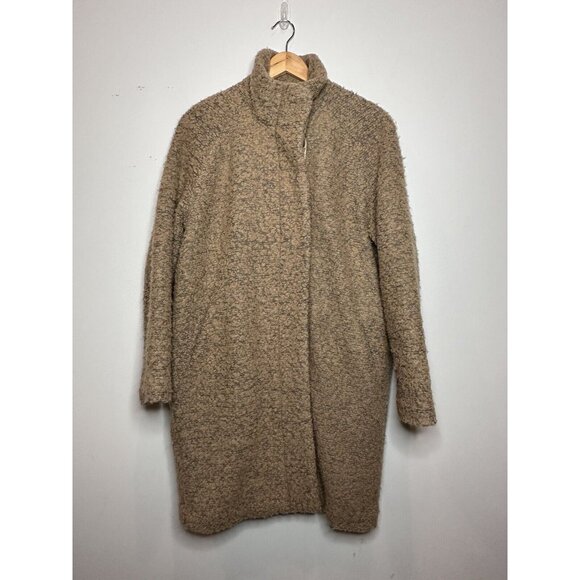 Samson & Samsoe Hoff Jacket Khaki Teddy Wool Coat Small - Picture 1 of 15